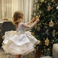 thumbnail image 2 of Vestido de novia para niñas europeas y americanas con lentejuelas, actuación de presentadora de cumpleaños, falda corta para niña de las flores, 2 of 6