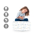 thumbnail image 2 of Underwater Storage Toy Bag Chair, Scandinavian Style Inspired Fish Motifs Waves Bubbles Pattern, Stuffed Animal Organizer Washable Bag, Small Size, White Pale Blue Peach, by Ambesonne, 2 of 3