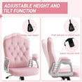 thumbnail image 4 of Vinsetto Office Desk Chair with Adjustable Height and Tilt, Pink, 4 of 9