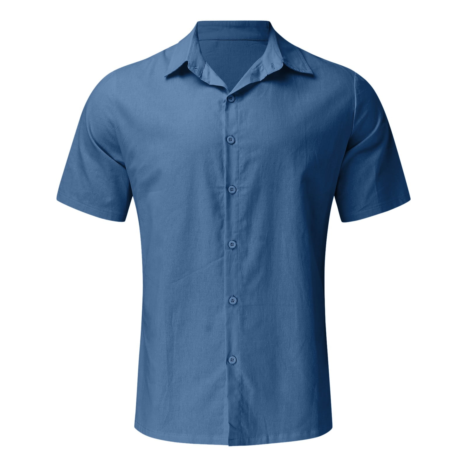 Chemises de Travail pour Hommes Bleues Chemise d'Été Hawaïenne
