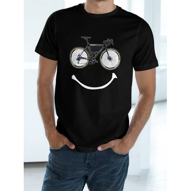Men's Summer Comfy T-shirt, Stylish Bicycle Print Short Sleeve Tee, Trendy Casual Top For Daily Life, Casual Sporty Tee, Summer Gifts