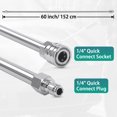 thumbnail image 2 of PWACCS 60 Inch Pressure Washer Wand – Power Washer Extension Wand Replacement – Universal Spray Lance for Pressure Washers – 1/4" Quick Connect Fittings – Stainless Steel, 2 of 6
