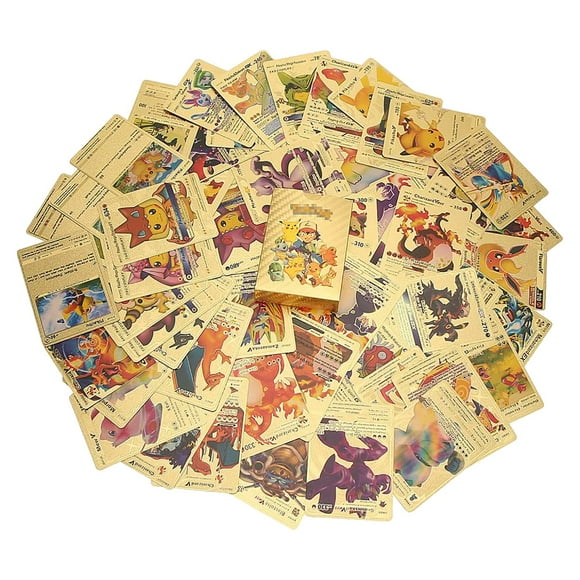 Dyfzdhu Pack of 55 Gold Cards for Gold Foil Cards with Box Gold Plated Card Including Various Rare Foil Cards Fun Game Cards