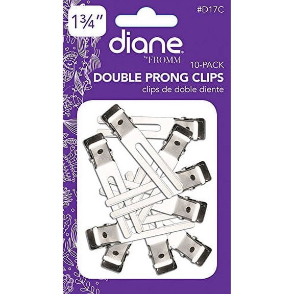 Diane 1.75" Double Prong Clips, 10/blister, 6 Count