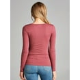 thumbnail image 3 of Emmalise Women's Plain Basic Cotton Spandex Scoop Neck Long Sleeve T Shirt, 3 of 3