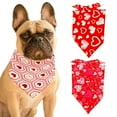 thumbnail image 4 of Reheyre Pet Bandana Love-heart Print Pet Grooming Accessories Polyester Puppy Cats Triangle Saliva Towels for Valentines Day, 4 of 8