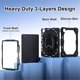thumbnail image 3 of Funda Resistente a Golpes para iPad Pro 11 2025 / 2024, Funda Protectora de Silicona Anti-caída + Capa de PC con Soporte de Asa Cuadrada Giratoria de 360° y Correa para el Hombro, Negro, 3 of 8