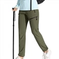 thumbnail image 2 of Pantalones de Senderismo para Mujer, de Secado Rápido, Ligeros, con Cintura Elástica Impermeable, para Todas las Estaciones Verde XXL, 2 of 8
