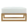 thumbnail image 4 of Ottoman Lounge Chair, White Natural, Teak Wood, Fabric, Modern Contemporary, Outdoor Patio Balcony Cafe Bistro Garden Furniture Hotel Hospitality, 4 of 4