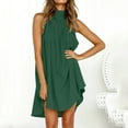 thumbnail image 2 of JINMGG Summer Dresses for Women under $10, Women's Fashion Sleeveless Solid Round Neck Loose Ladies Irregular Dress, 2 of 7