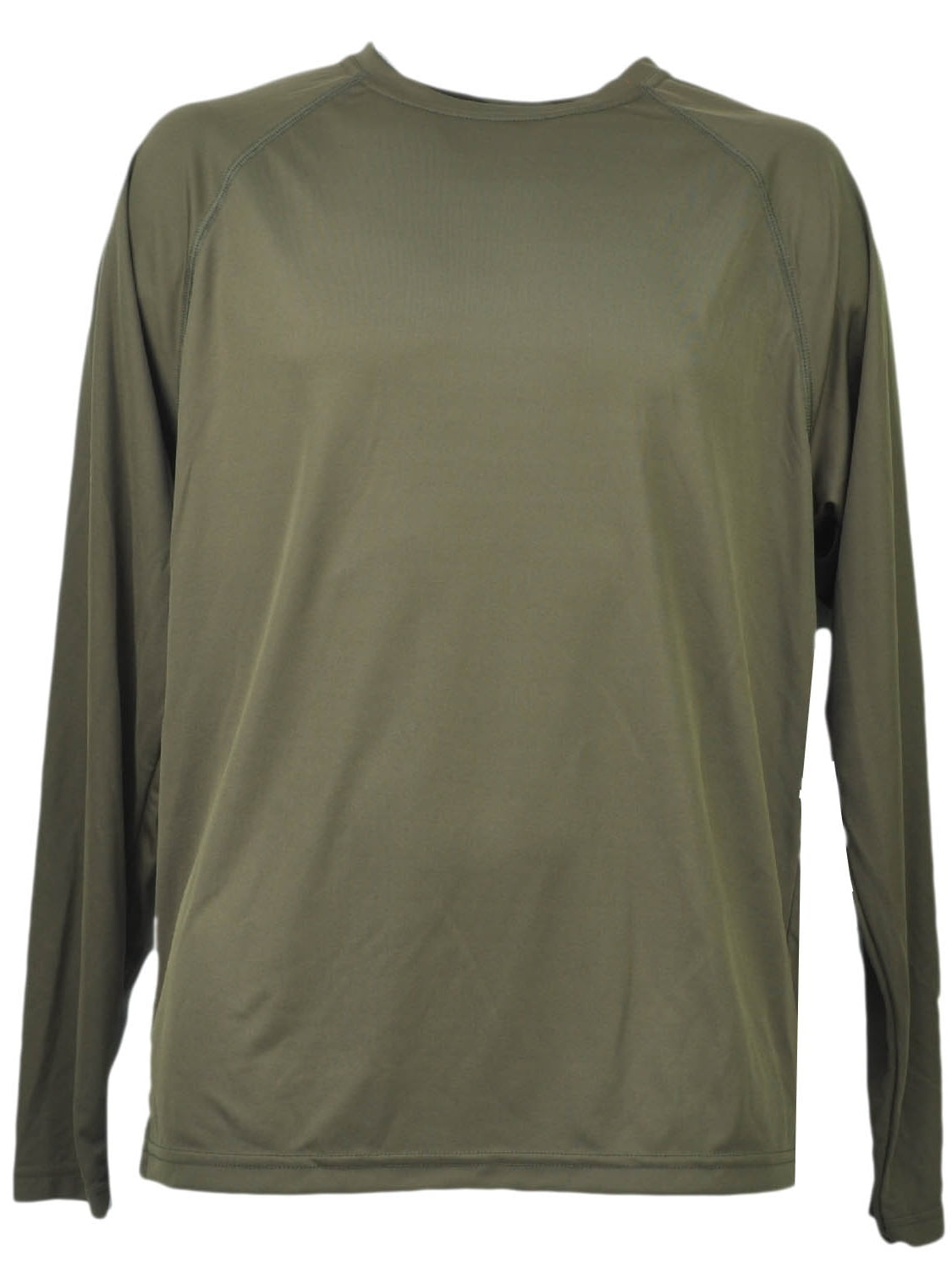 Olive Green Dry Fit Tshirt Tee Mens Adult Long Sleeve Plain Blank Crew