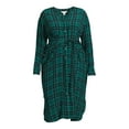 thumbnail image 5 of Terra & Sky Women's Plus Size Midi Shirt Dress, 5 of 5