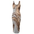 thumbnail image 4 of SMihono Robe Maxi Bohème d'Été pour Femmes Grande Taille Mode Décontractée Manches Courtes Épaules Dénudées Imprimé Col Rond Robe de Plage, 4 of 4