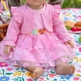 thumbnail image 5 of 18 Inch Doll Clothes Set, Knit Cardigan & Tulle Dress with 3D Butterfly, Winter Princess Outfit for Dolls, 5 of 6