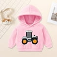 thumbnail image 2 of NOLDARES Kids Soft Fleece Casual Sweatshirt Zip Up Hooded Sports Jacket with Pocket Boys Girls Athletic Hoodie(Pink,5-6 Years), 2 of 7