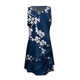 thumbnail image 4 of Dresses for Women, Womens Boho Floral Printed Button V Neck Sundress Summer Beach Vacation Sleeveless Tunic Dress, 4 of 5