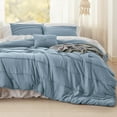 Cozy Comfort Light Blue Full Size Comforter Set 4 Pieces Pinch Pleat