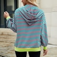 thumbnail image 6 of Womens Zip Up Hoodies Striped Fashion Sweatshirts Long Sleeve Jacket With Pockets 2024 Teen Girls Fashion Clothes Sweatcoat Zip up Sweatshirt Women Zipper Front Hoodies Hooded Sweatshirt Womens Hooded, 6 of 8
