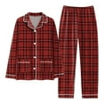 thumbnail image 4 of YAYUBA Matching Holiday Family Pajama Sets Mens Plaid Pajama Set, Soft Print Pajamas for Men, Lightweight Warm PJS with Pockets,Red,XL, 4 of 4