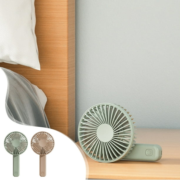 Mini ventilador de mano - Ventilador portátil plegable recargable por USB con 3 velocidades, rosa o verde, 6,3" para viajes, oficina, hogar