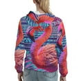thumbnail image 7 of Honeii Digital Flamingo Vibrant Art Pattern Womens Oversized Hoodies Long Sleeve Sweatshirts Pullover Fall Outfits with Pocket-, 7 of 7