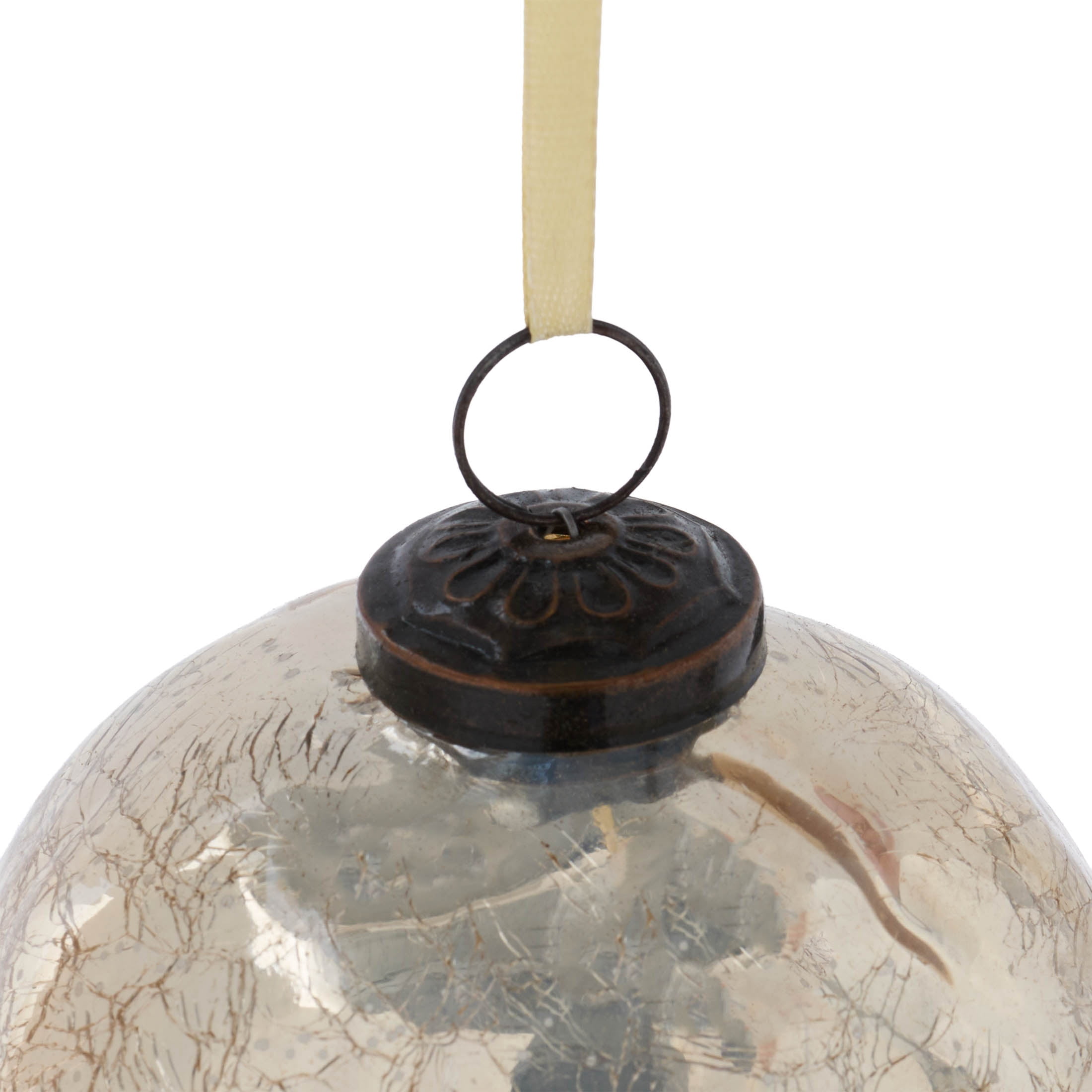 Gold Crackle Glass Ball Christmas Ornament, 4", by Holiday Time