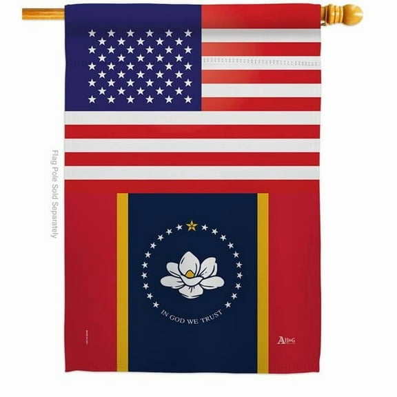 Americana Home & Garden H140909-BO 28 x 40 in. Mississippi US House Flag with Regional States Double-Sided Decorative Vertical Decoration Banner Garden Yard Gift