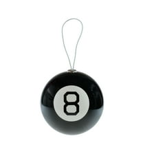 Magic 8 Ball Decoupage Ornament, Black, Plastic, By Ruz