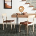 thumbnail image 2 of SAFAVIEH Eluned Leather Dining Chair, Cognac/Natural, Set of 2 (18.5 in. W x D x 31.5 in. H), 2 of 7