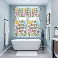 thumbnail image 4 of Spring Floral Kitchen Curtains Valances and Tiers Set of 3 Graffiti Sun Cloud Cartoon Letter Print Funny Tier Curtains and Valance with Rod Pocket for Small Windows, 27.5"x24", 4 of 9