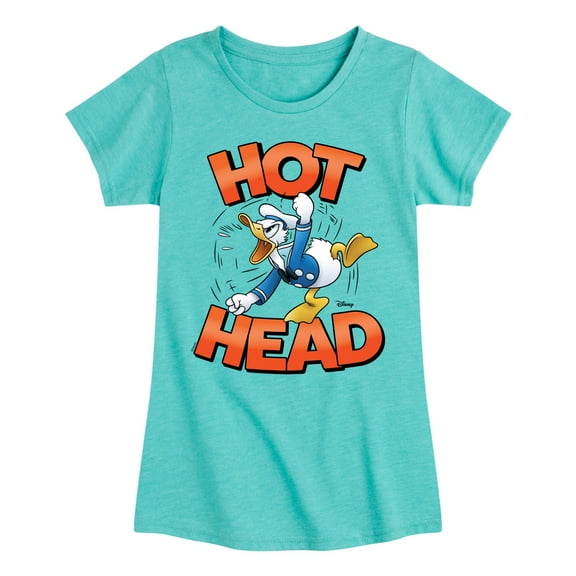 Disney - Hot Head Donald Duck - Toddler & Youth Girls Short Sleeve Graphic T-Shirt