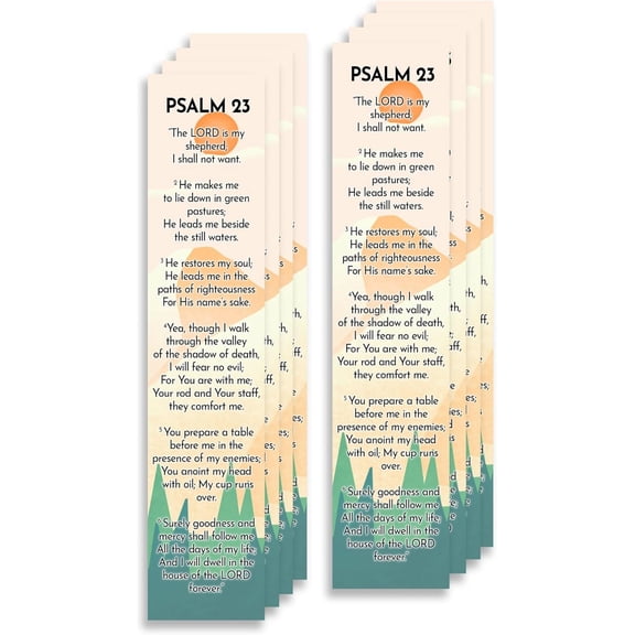Christian Verses Bookmark | Page Marker Divider | The Lord Is My Shepherd (Psalm 23) (Pack of 8)