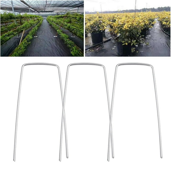 Sparsain 50pcs Galvanized U-Shaped Lawn and Garden Nails