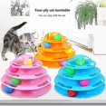 thumbnail image 2 of 4-layer Turntable Toy Funny Interactive Cat Toys Catching Ball Game Toys 4-level Tower Tracks Ball, 2 of 3
