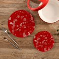 thumbnail image 2 of FREEAMG Christmas Snowflake Red Pot Holder Trivets Set of 2, Heat Resistant Cotton Rope Round Trivets for Hot Dishes, Bowl,Teapot, Hot Pot and Pans, 2 of 7
