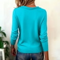 thumbnail image 4 of Womens Cowl Neck Sweater, Soft Knit Long Sleeve Pullover, Casual Winter Tops for Everyday Wear 2026 Cyan L, 4 of 4