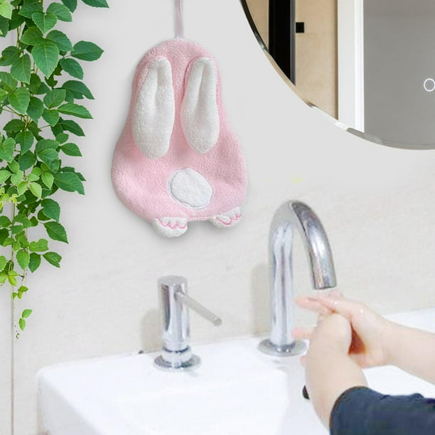 Toallas colgantes, toallas para platos, decorativas suaves, 26x18cm, toallas de cocina colgantes absorbentes para el hogar, vacaciones, apartamento, H rosa