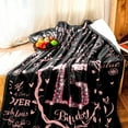 thumbnail image 3 of LHSHID 15th Birthday Blanket Gifts for Girls Happy 15th Birthday Gift Ideas for Her 15 Year Old Gifts for Daughter Sister Bestie Personalized Flannel Fleece Soft Throw Blanket 40"x50", 3 of 8