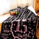 thumbnail image 3 of LHSHID 15th Birthday Blanket Gifts for Girls Happy 15th Birthday Gift Ideas for Her 15 Year Old Gifts for Daughter Sister Bestie Personalized Flannel Fleece Soft Throw Blanket 60"x80", 3 of 8