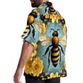 thumbnail image 3 of Starry Bees in the Sky Men's Button Down Hawaiian Print Short Sleeve Casual Summer Beach Shirts, 3 of 6
