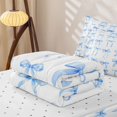 thumbnail image 5 of Manfei Dreamy Blue Bowknot Zipper Twin Comforter Sets with Fitted Sheet and 2 Pillowcases For Girls,Kawaii Bow Tie Zipper Bedding Set For Kids,Reversible,4 Pieces, 5 of 7