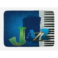 thumbnail image 1 of Jazz Music Bath Mat, Abstract Cracked Jazz Music Background with Piano Keys Music Themed Print, Non-Slip Plush Mat Bathroom Kitchen Laundry Room Decor, 29.5 X 17.5 Inches, Navy Green White, Ambesonne, 1 of 2