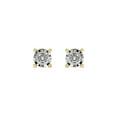 thumbnail image 6 of Imperial 1/4Ct TDW Round Cut Diamond Solitaire Stud Earrings in Sterling Silver with Yellow Rhodium Overlay, 6 of 6