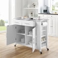 thumbnail image 3 of Crosley Savannah Stainless Steel Top Kitchen Island Cart in White, 3 of 19
