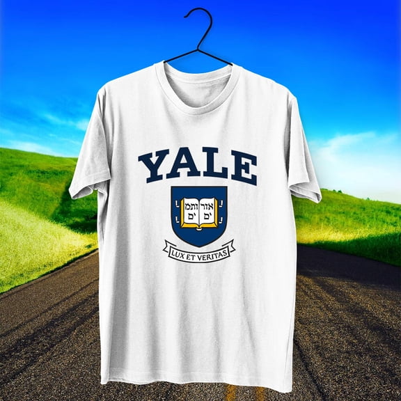 Yale University Logo Cotton T-Shirt Size S - 5XL