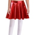 thumbnail image 5 of Hansber Kids Girls Hip Hop Dance Outfit Shiny Metallic Cropped Hoodie Sweatshirt Sports Bra and Skirt Set Red White 12, 5 of 7