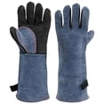 thumbnail image 1 of Guantes de soldadura resistentes al fuego, 16 pulgadas, 932℉, guantes para parrilla de barbacoa para estufa de leña, horno de ladrido, guantes de soldador para chimenea, 1 of 5