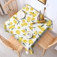 thumbnail image 2 of Yellow Lemon Fruit Flowers White Pattern Square Tablecloth,Waterproof Square Table Cover,Wipeable Spillproof Washable Table Cover for Home Kitchen Party Decor 42"X42"(107x107cm), 2 of 6
