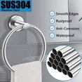 thumbnail image 4 of Silver Towel Ring, Bath Hand Towel Ring 304 Stainless Steel Round Towel Holder for Bathroom,2Pcs, 4 of 7
