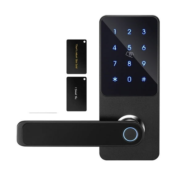 Ttlock App Keyless Entry Keypad Fingerprint Biometric Passcode Code Digital Smart Handle Door Lock Remote Control ,Integrated Smart Home